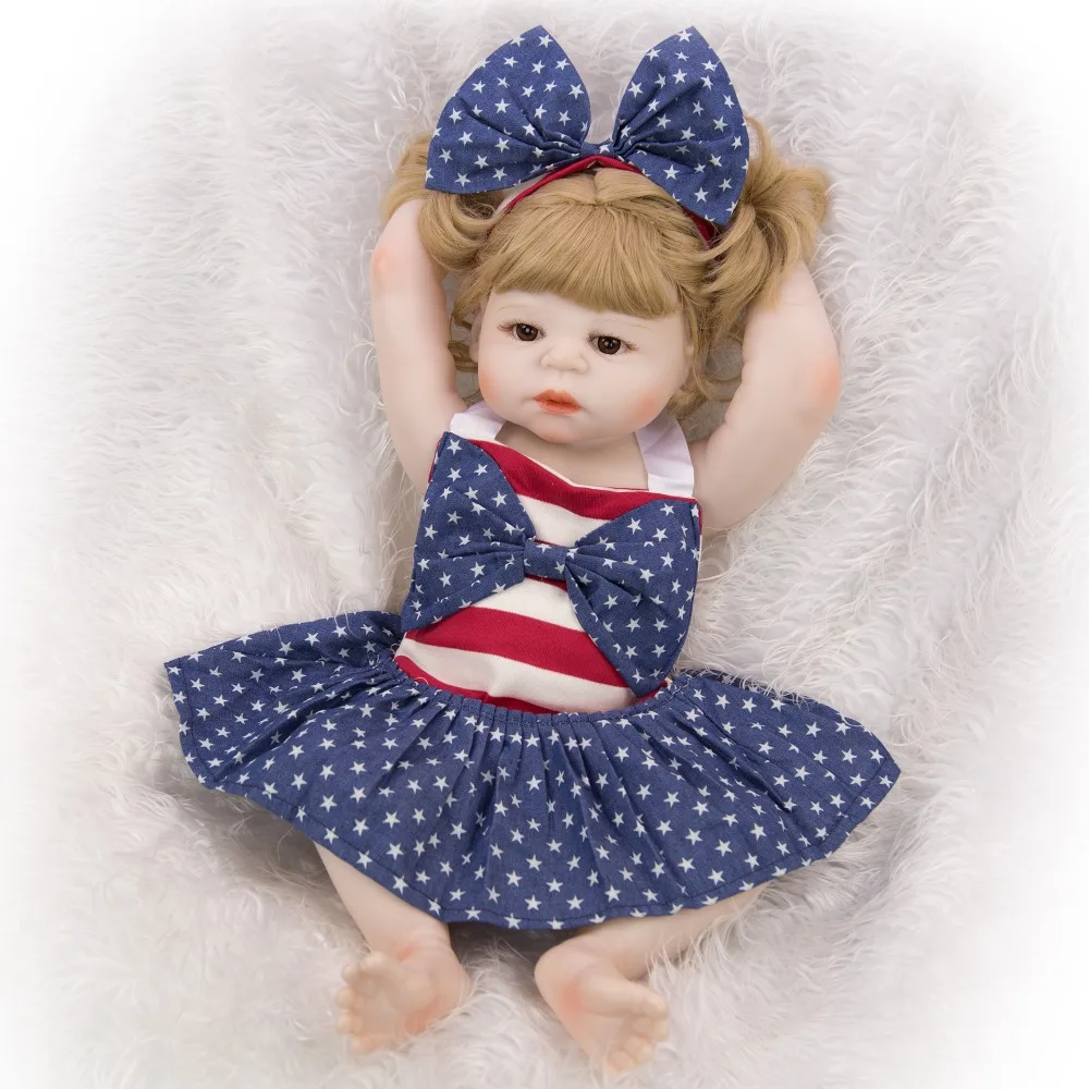 Вьющиеся волосы цельные силиконовые куклы reborn baby 2" bebe reborn для маленьких девочек, куклы для детей, подарок