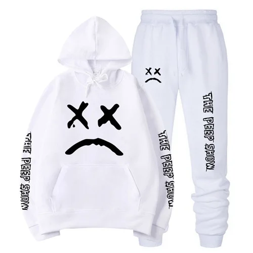 RIP Lil Peep Hoodies Sweatshirt+ Sweatpants Suits Men Women Hip Hop Lil Peep Cry Baby Pullover Two Piece Set Sudaderas