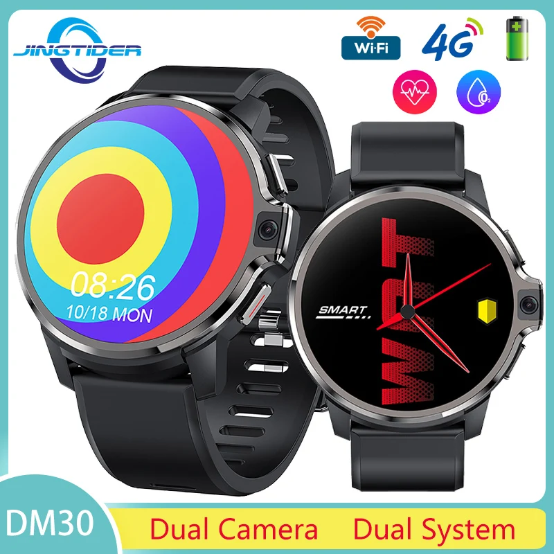 4G Smart Watch Men Dual Camera Unlocked Phone Watch Bluetooth 6GB+128GB 1.6