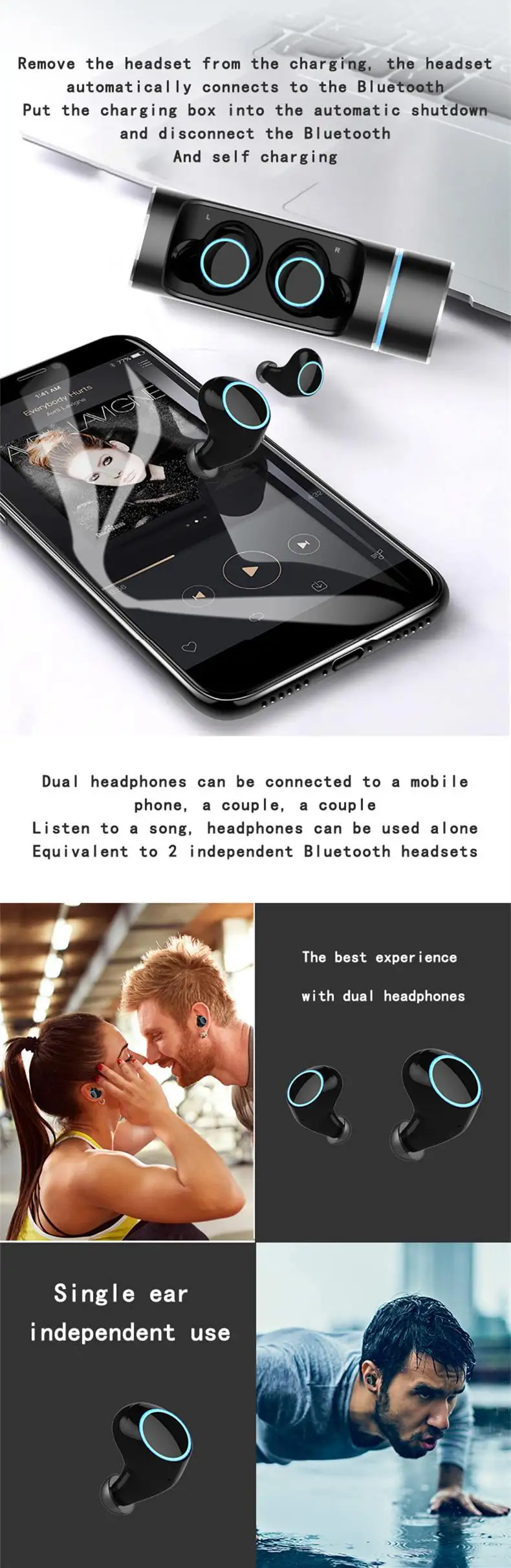 CLAITE E8 TWS беспроводные bluetooth наушники DSP шумоподавление Hifi Smart Touch водонепроницаемая Спортивная гарнитура с микрофоном для X XR huawei