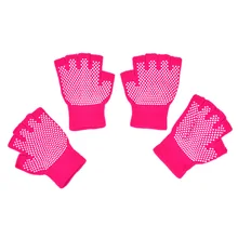 Non-slip Yoga Gloves Fitness Lady Professional Glove Sports Exercise Training Half Fingers Woman acrylic cotton Mittens