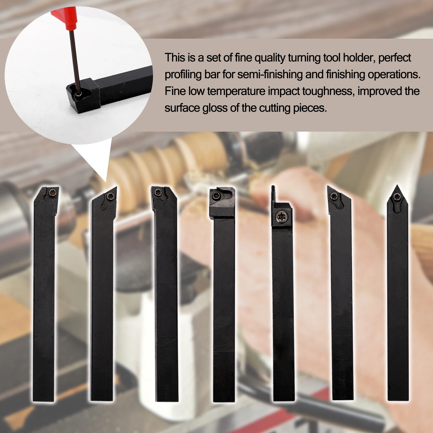 

Hot 21pcs Boring Bar Carbide Inserts Lathe Turning Tool 10mm Shank Lathe Turning Tool Holder