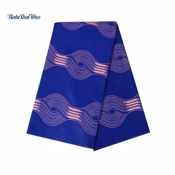 

Real Wax Prints Ankara African Fabric New binta real Wax High Quality Cotton Ankara Fabric For Party Dress 24FS1201