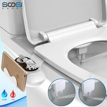 SOOSI Ultra Thin Bidet Non-Electric Toilet Seat Bidet Attachment Dual Nozzle Sprayer Fresh Water Spray for Personal Hygiene