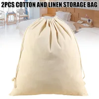 2 Pack Extra Large Cotton Canvas Heavy Duty Laundry Bags Versatile Multi Use Beige for Hotel UD88 1
