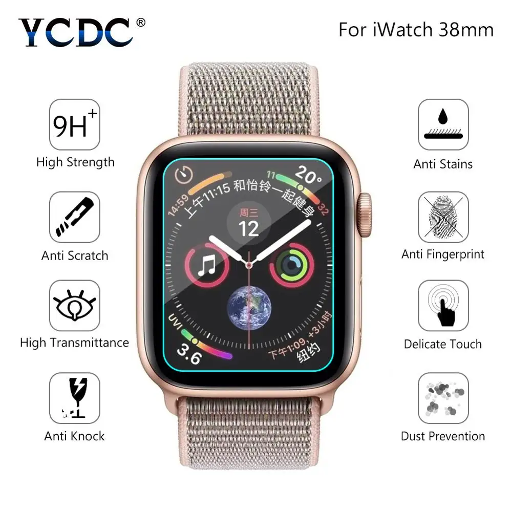 YCDC 9H 2.5D Премиум Закаленное стекло для Apple Watch серии 1 2 3 38 42 мм Защитное стекло для iwatch 38 42 мм