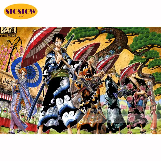 5d Diy Anime Diamond Painting Japan Animeaux One Piece Luffy Zoro Nami Cross Stitch Daimond Embroidery Needlework Art Decor Home Diamond Painting Cross Stitch Aliexpress