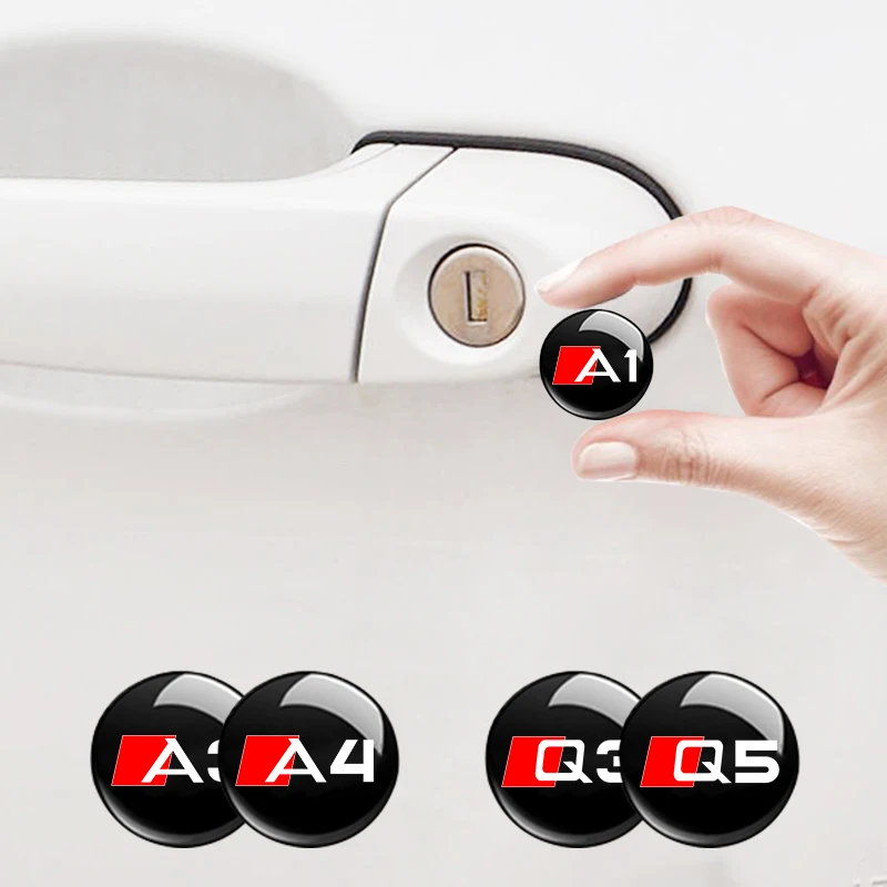4pcs Car Lock Keyhole Stickers Decoration Protection Accessories For Audi Sline S TT Q3 Q5 Q7 A1 A3 A4 A5 A6 A7 A8 Auto Styling