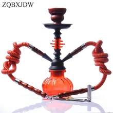 Арабский двойной шланг стеклянный кальян набор керамическая чашка с металлическим ароматом зажим металлический уголь плоскогубцы путешествия чай ведро трубы fi