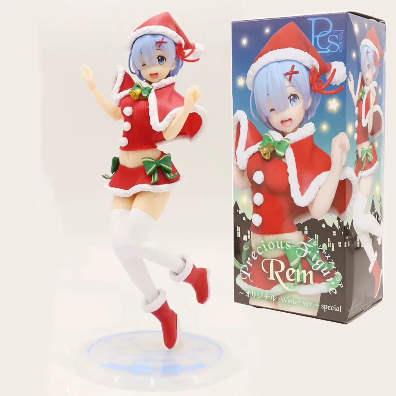 23cm Japanese Anime Re:Life In A Different World From Zero Rem Christmas Costume Ver PVC Action Figure Collection Model Toy Gift | Игрушки и