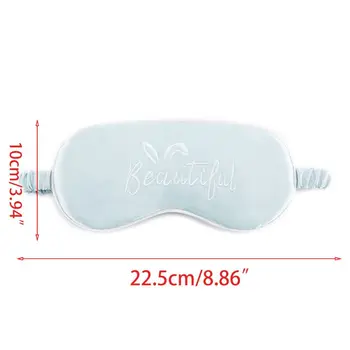 

2020 New Unisex Embroidery Letters Sleeping Eye Mask Imitation Silk Padded Nap Blindfold