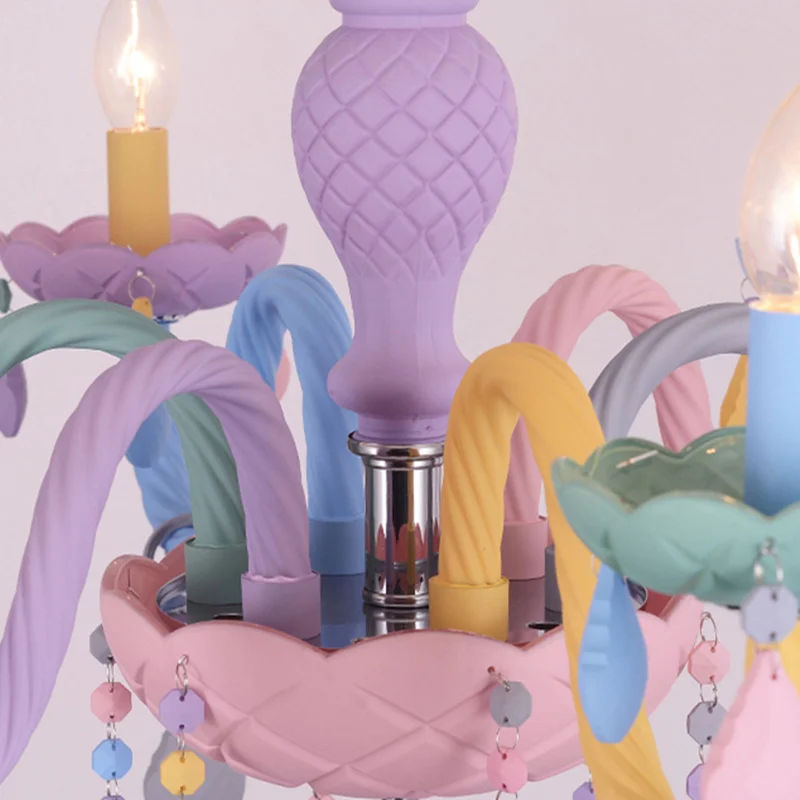 Современная хрустальная люстра Macaron светодиодная цветная потолочная Подвесная