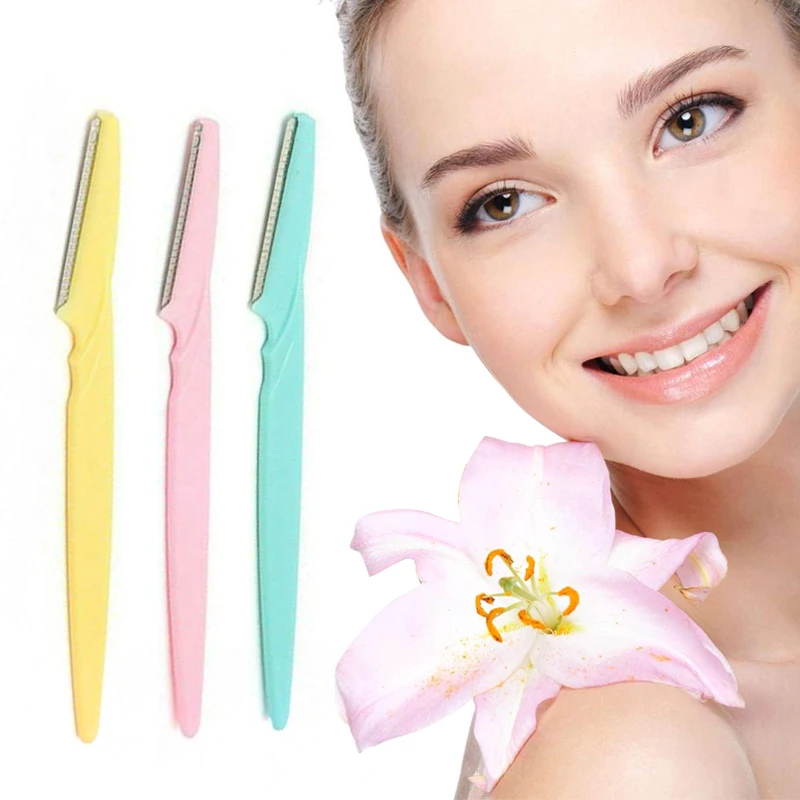 1pc Portable Eyebrows Trimmer Women Facial Face Razor Blades Shaver Portable Hair Remover Set