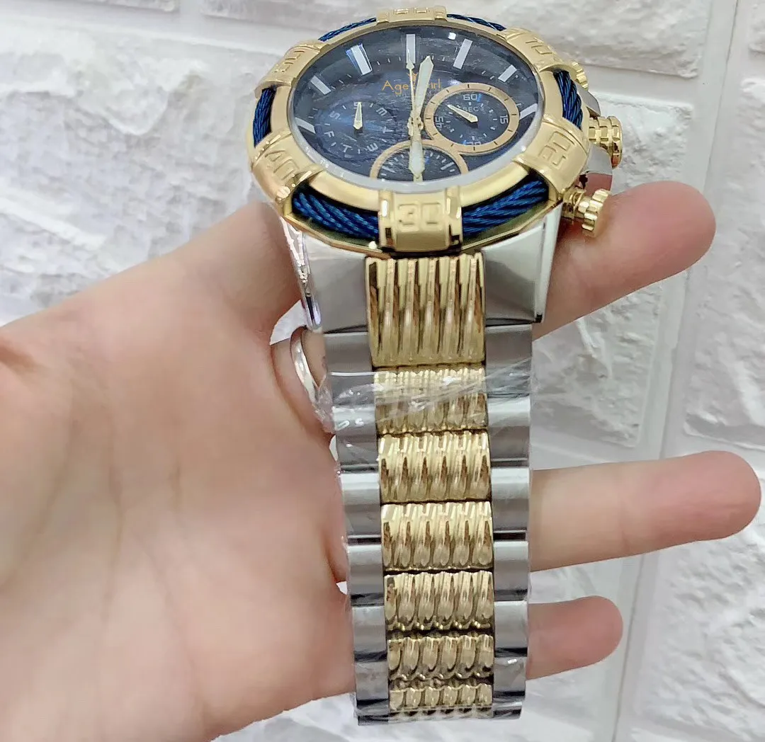  Luxury Brand New Men Watch Chronograph Stopwatch Sapphire Reserve Bolt Stainless Steel Luminous Sil