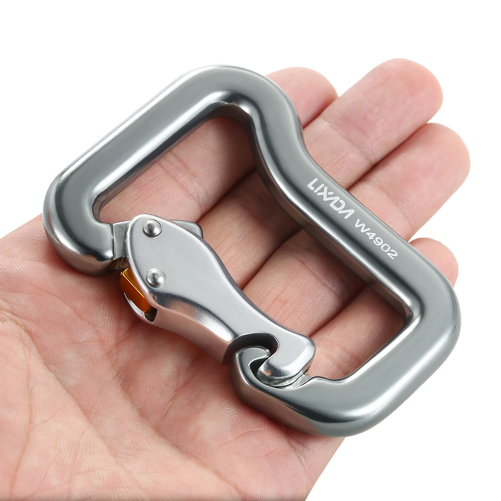 Hot Lixada W4902 Climbing Locking Carabiner Outdoor Safety Rock Equipment Master Hook 18KN Paragliding Parachute Clip Carabiner