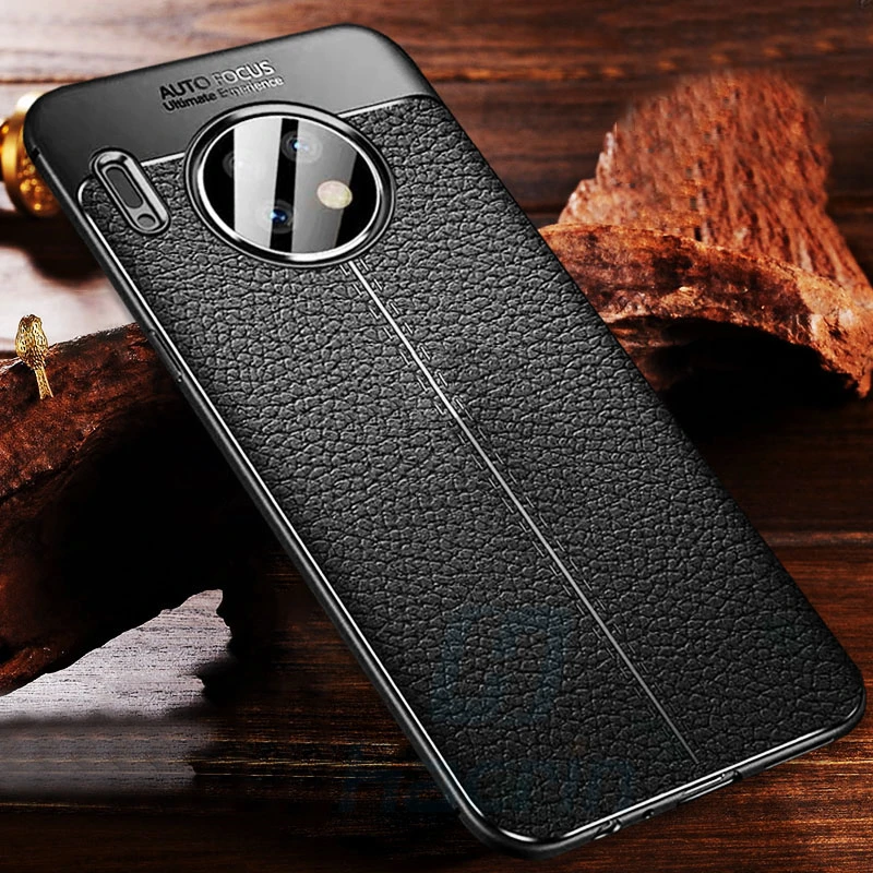 Hacrin чехол для huawei mate 30 Pro Чехол Кожаный Стиль Мягкий силиконовый телефона Полный