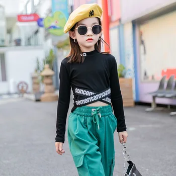 

Girls' long-sleeved T-shirt 2020 new big children's autumn tops, children's western style thin girl bottoming shirt
