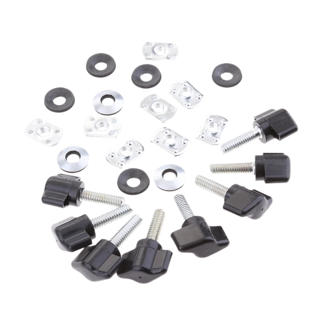 8 Pcs Thumbscrews With Rubber Washers \u0026 Nut Plate Kit For Jeep Wrangler YJ TJ JK