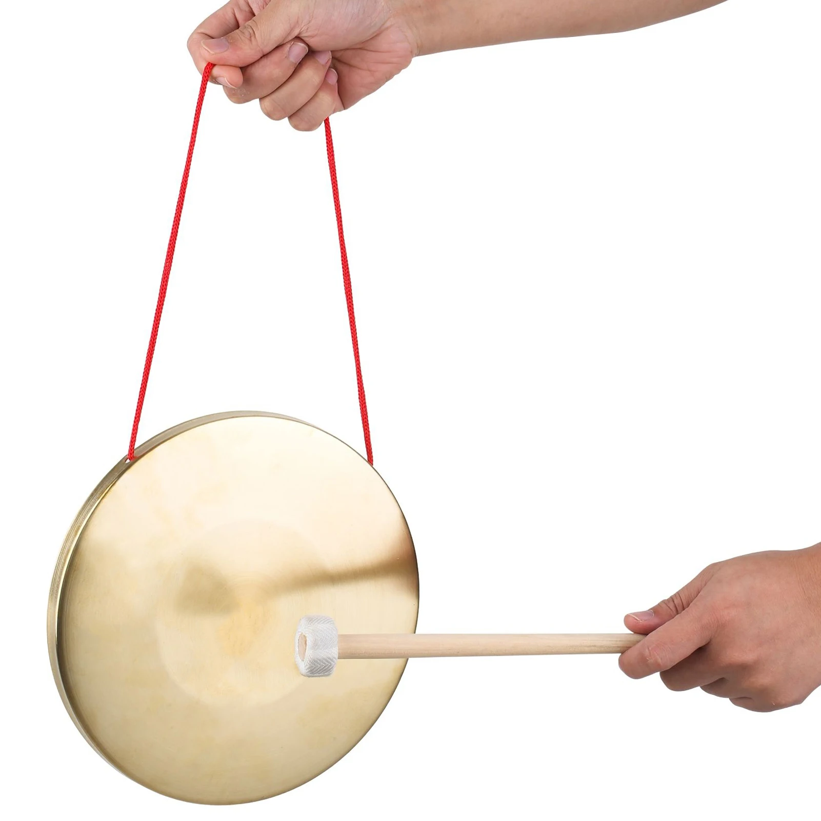 15 / 22 / 30cm Hand Gong Cymbals Brass Copper Gong Chapel Opera Percussion Instrument with Round Play Hammer & Hanging Rope