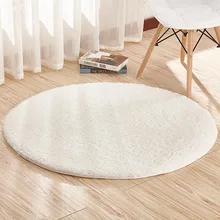 Пушистый круглый коврик ковры для гостиной Декор ковры из искусственного меха детская комната длинные плюшевые ковры для спальни мохнатый ковер современные коврики