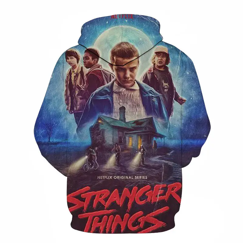 Stranger Thing s Новая мода 3D печатная белая мужская толстовка с капюшоном модная графическая Толстовка Повседневный Уличная пуловер хип хоп толстовки уличная одежда Stranger Thing