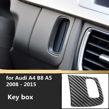 

Carbon Fiber Rubber Sticker Car Engine Start Key Frame Cover Trim Sticker Fits For Audi A4 B8 A5 8T S5 2008-2015 Car Accessories