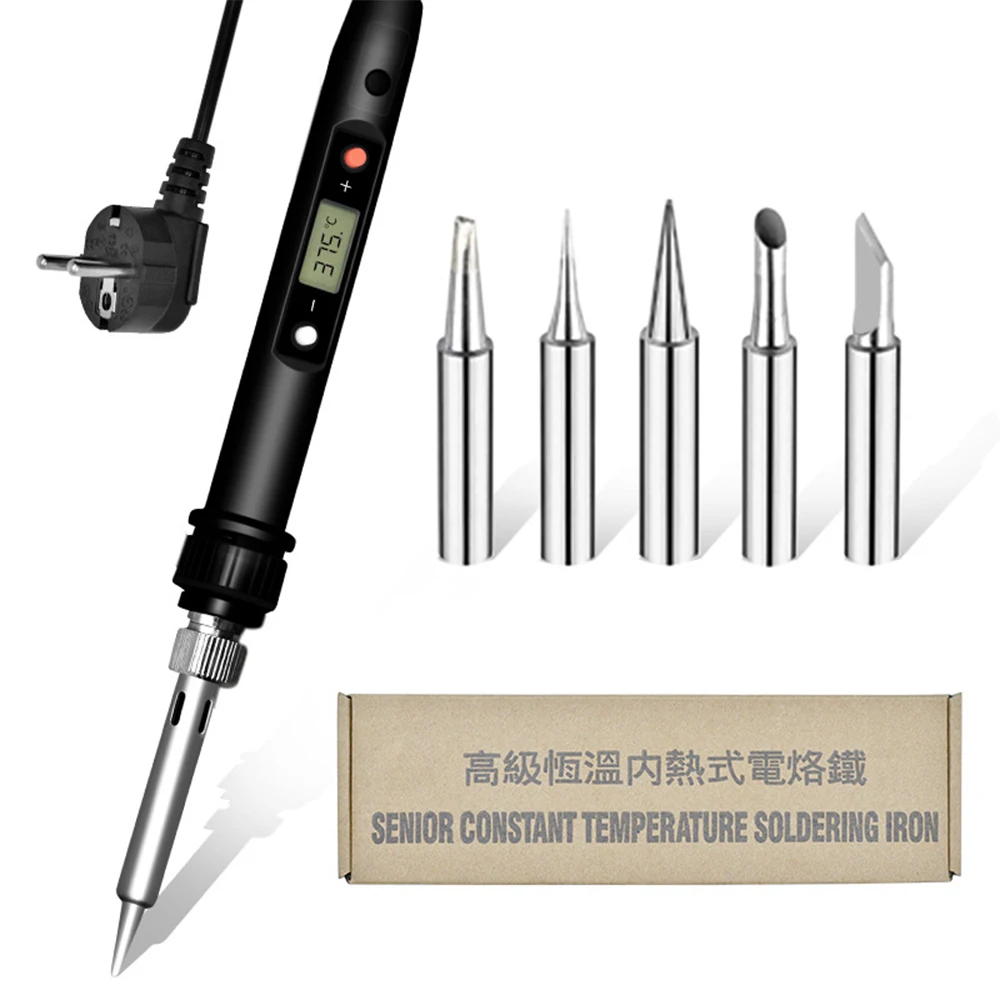 

80W Electric Soldering Irons Digital Display Temperature Adjustable Soldering Iron Internal Heating Welding Gun Repair Tools