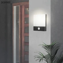 Уличный датчик движения светодиодный настенный светильник декоративные лампы для внутреннего освещения Водонепроницаемый IP65 крыльцо свет внутренний сад настенная лампа для балкона