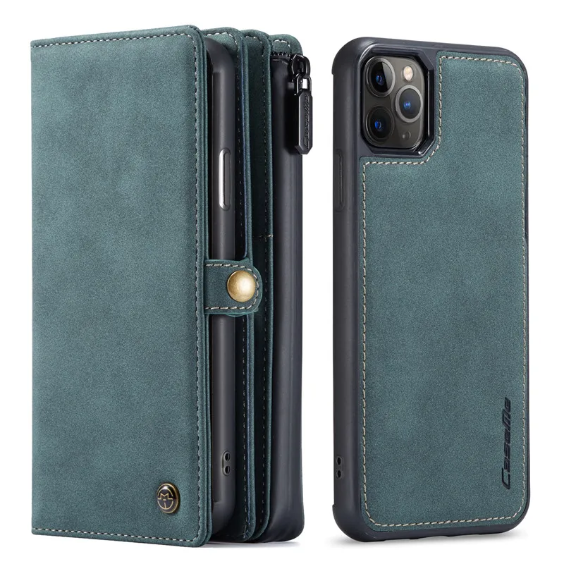 Green Style 1 Роскошный кожаный чехол-кошелек для iPhone 11 Pro Max, многофункциональный чехол-кошелек для samsung Note 10 Plus, чехол для телефона s Coque - Цвет: Green Style 1