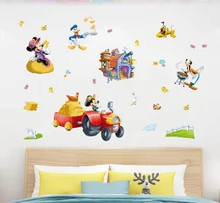 

Hot Mickey Mouse Minnie mouse wall sticker children room nursery decoration diy adhesive mural removable vinyl wallpaper XY8126