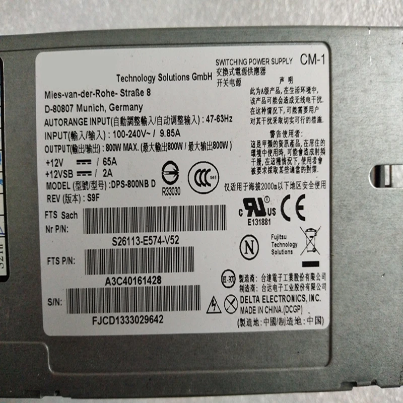 MIDTY Almost PSU for D80807 800W Switching Power Supply DPS-800NB D S26113-E574-V52 A3C40161428 MIDTY Almost PSU For Acbel 550W Power Supply FSB002 :