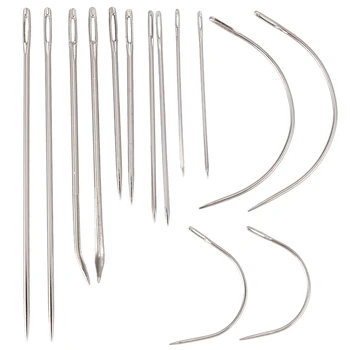 

New 7 pcs Stainless Steel Needles Set for Upholstery Leather Sail Carpet Bag 2 Sets