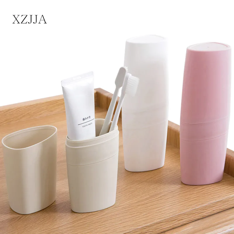 

XZJJA 3 In 1 Portable Toothbrush Storage Box Outdoor Travel Toothbrush Toothpaste Dust-proof Protect Container Tooth Brush Case