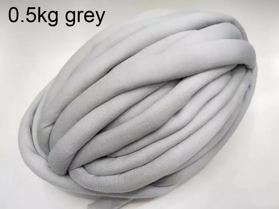 grey 0.5kg 500 г толстая супер объемная пряжа для ручная вязка крючком, мягкая большая хлопковая пряжа для рукоделия, прядильная пряжа для одеяла - Цвет: grey 0.5kg