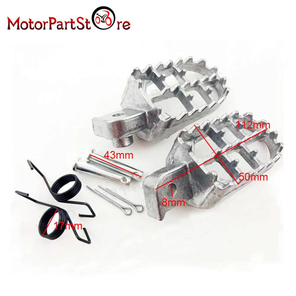 FLYPIG Черный Серебряный Подножки Набор для ног Yamaha PW50 PW80 TW200 PW 50 80 TW 200 Мотокросс Мотоцикл Байк