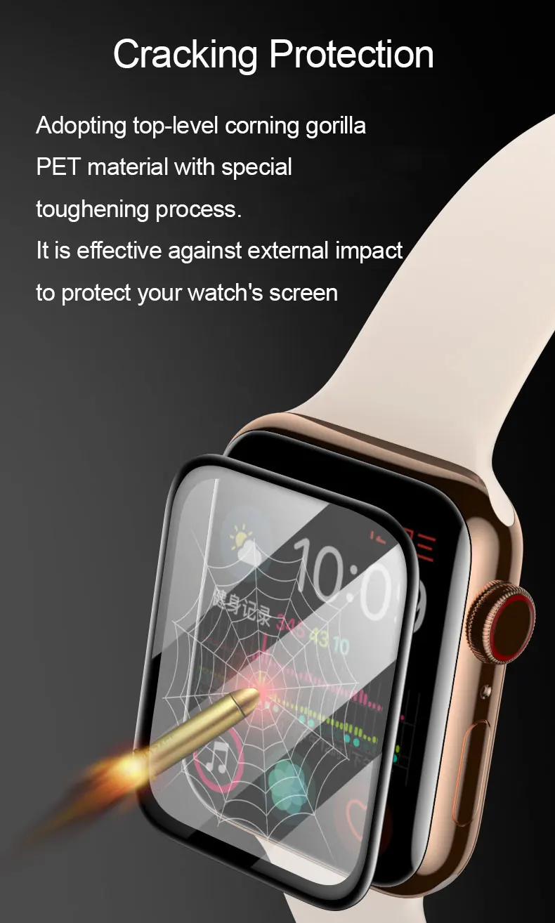 PET водонепроницаемый матовый экран протектор для apple watch 5 4 3 38 мм 40 мм 44 мм 42 мм не закаленное мягкое стекло пленка для Iwatch 4/5