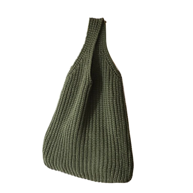 New Comfortable Woolen Woven Knitted Bag Handbags Fashionable Simple Ladies Totes Shoulder Handbag Crochet Bag Women Girl Bags