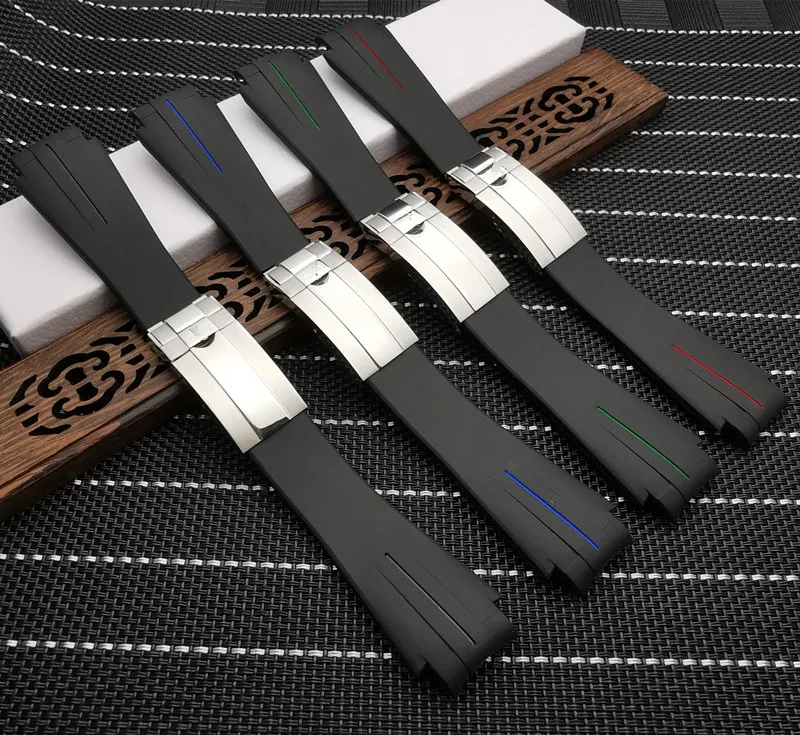 Ремешок силиконовый для наручных часов резиновый водонепроницаемый браслет с