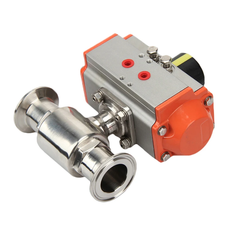 Санитарный Пневматический шаровой кран из нержавеющей стали 304/316 Тип зажима прямой клапан патрон быстроразъемный шаровой клапан