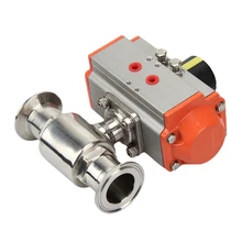 Санитарный Пневматический шаровой кран из нержавеющей стали 304/316 Тип зажима прямой клапан патрон быстроразъемный шаровой клапан