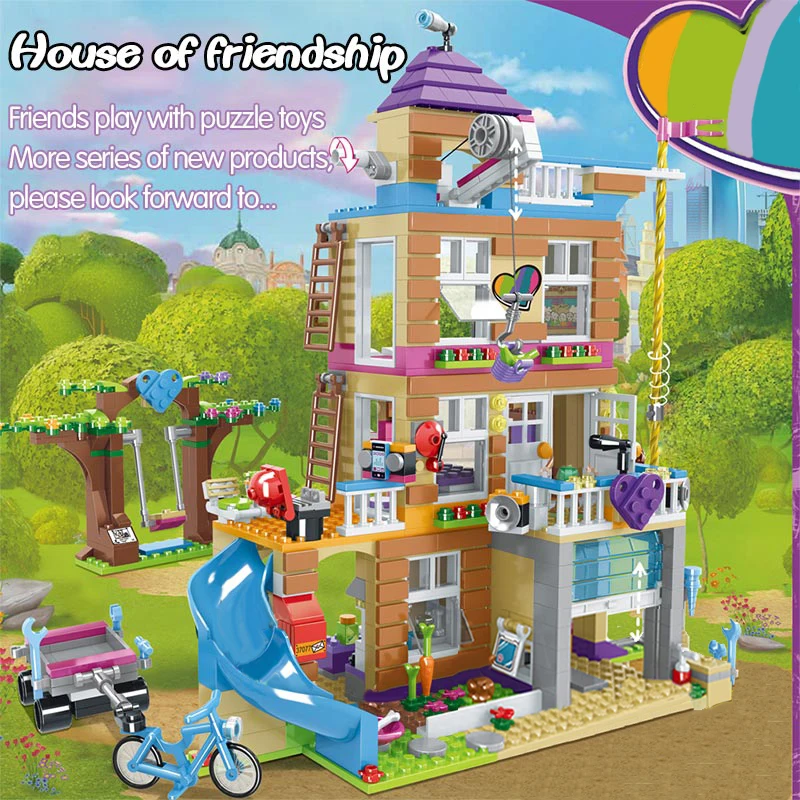 Blocos de Construção Brinquedos para Meninas Compatíveis Amigos Meninas Amizade Casa Cidade Carro Empilhamento Tijolos Crianças 868 Pçs 3 Brinquedos e hobbies