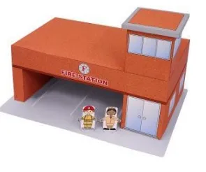 

Fire department 3D paper model parent-child DIY building model kindergarten handmade origami children's puzzle development
