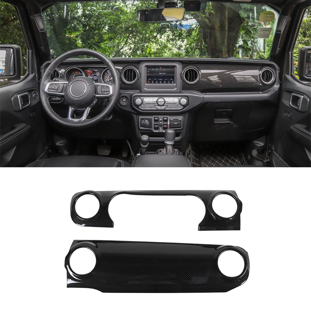 Carbon Fiber ABS Window Switch Button Cover For Jeep Wrangler JL 2018-2019 2pcs