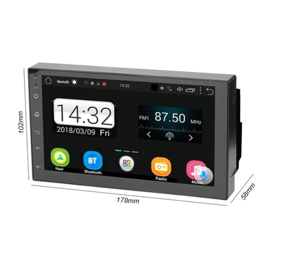 Автомагнитола 2 Din с Android 9 1 7 дюймов 1024*600 HD сенсорный экран GPS Wi Fi Bluetooth