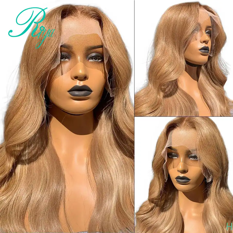 13x6 150 Medovyj Blond 27 Cvetov Volnistye Kruzhevnye Perednie Chelovecheskie Volosy Pariki Dlya Chernyh Zhenshin Preprucked Zakrytie Perednij Parik Brazilskij Remy Aliekspress