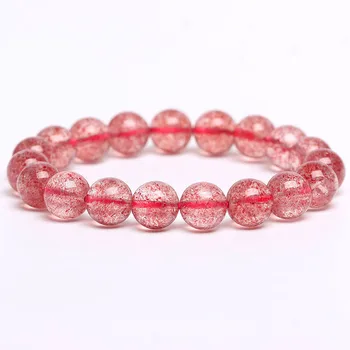 

7A+ High Quality 100% Natural Stones Strawberry Quartz Bracelets Crystal Quartz Bracelets For Women Men Energy Gem Jewelry