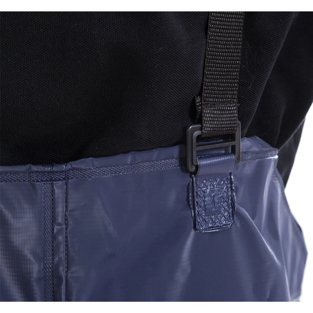 0.55 mm thickness chest fishing waders with PVC coated mesh fabric
