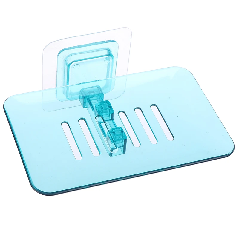 1PC Single Layer Suction Soap Dish Holder Portable Soap Dishes Storage Stand Soap Box Stand Kitchen Bathroom Accessories 4Colors
