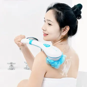 

Electric Bath Brush With Long Handle Bath Artifact Massage Strong Exfoliation Waterproof Second Generation Usb Charging