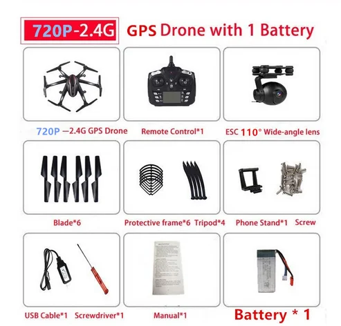 Blue L100 gps дистанционного Управление Дрон 6-ось 5G гексакоптера с широким углом обзора, Wi-Fi, Камера Радиоуправляемая модель с 720P 1080 широкоугольный Камера - Color: Blue